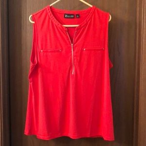 Sleeveless dark coral/orang top
